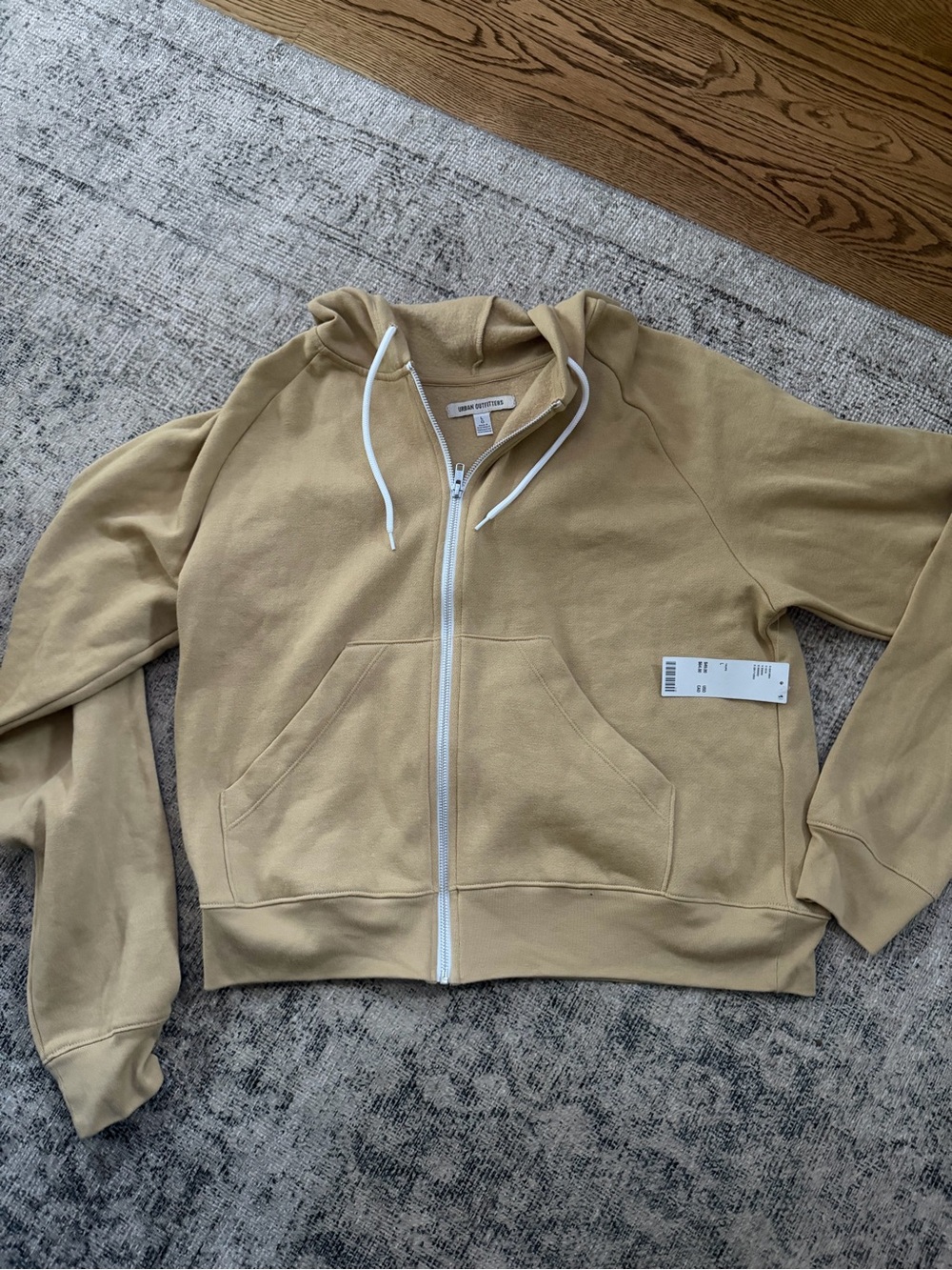 Urban Outfitters Beige Zip-Up Hoodie